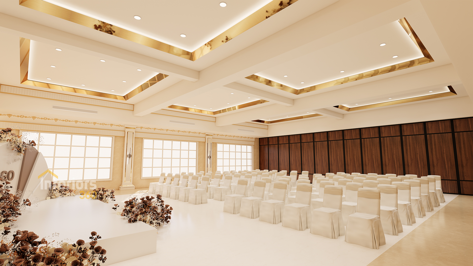 Contemporary luxury banquet hall interiors in Chennai