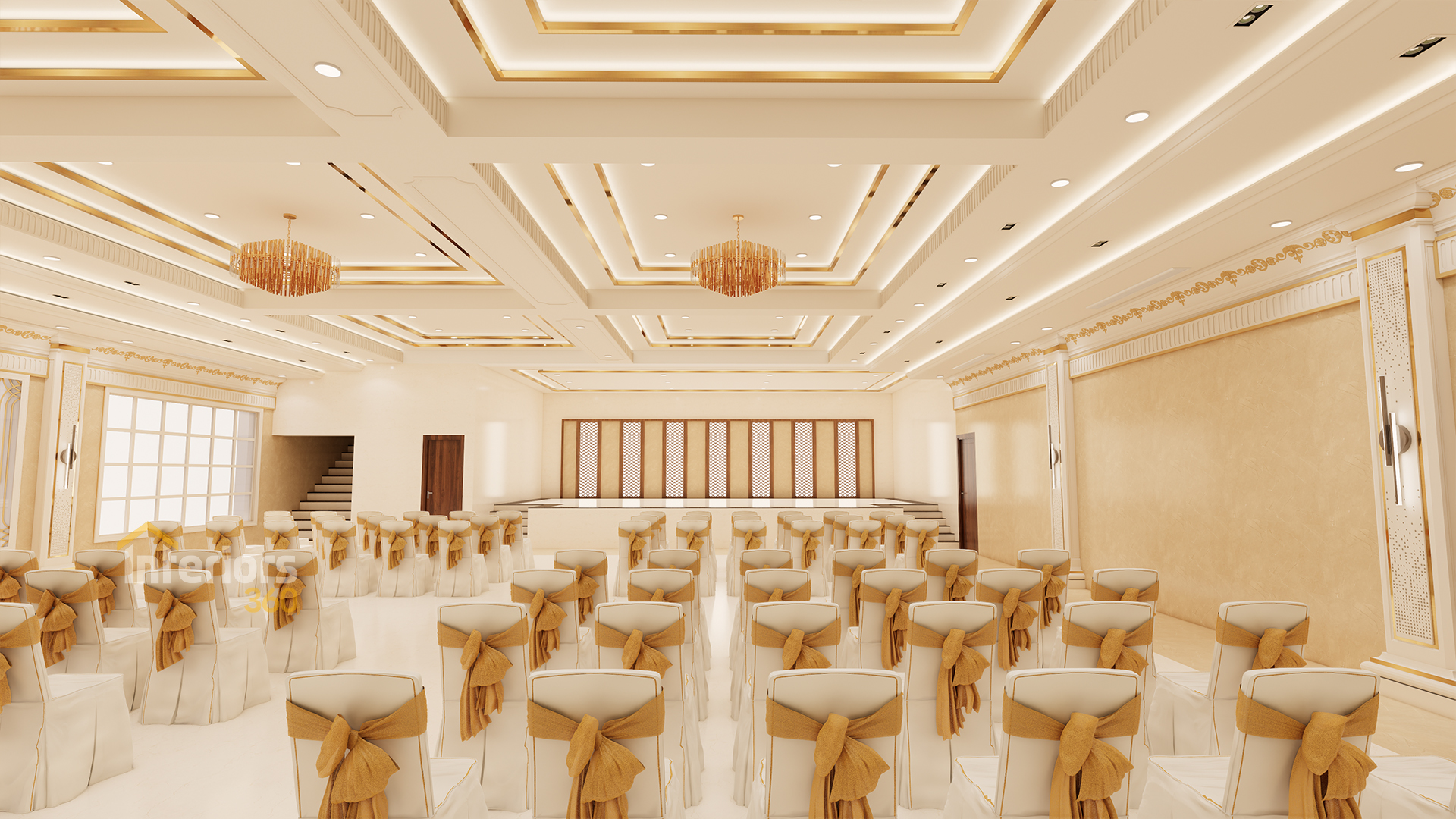 Elegant event hall interior design in Chennai