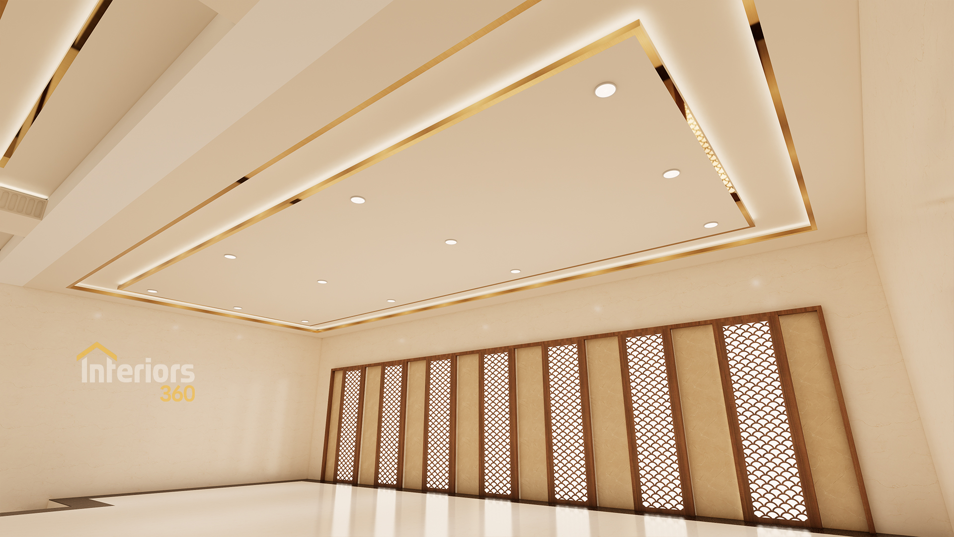 Contemporary function hall interior design in Chennai