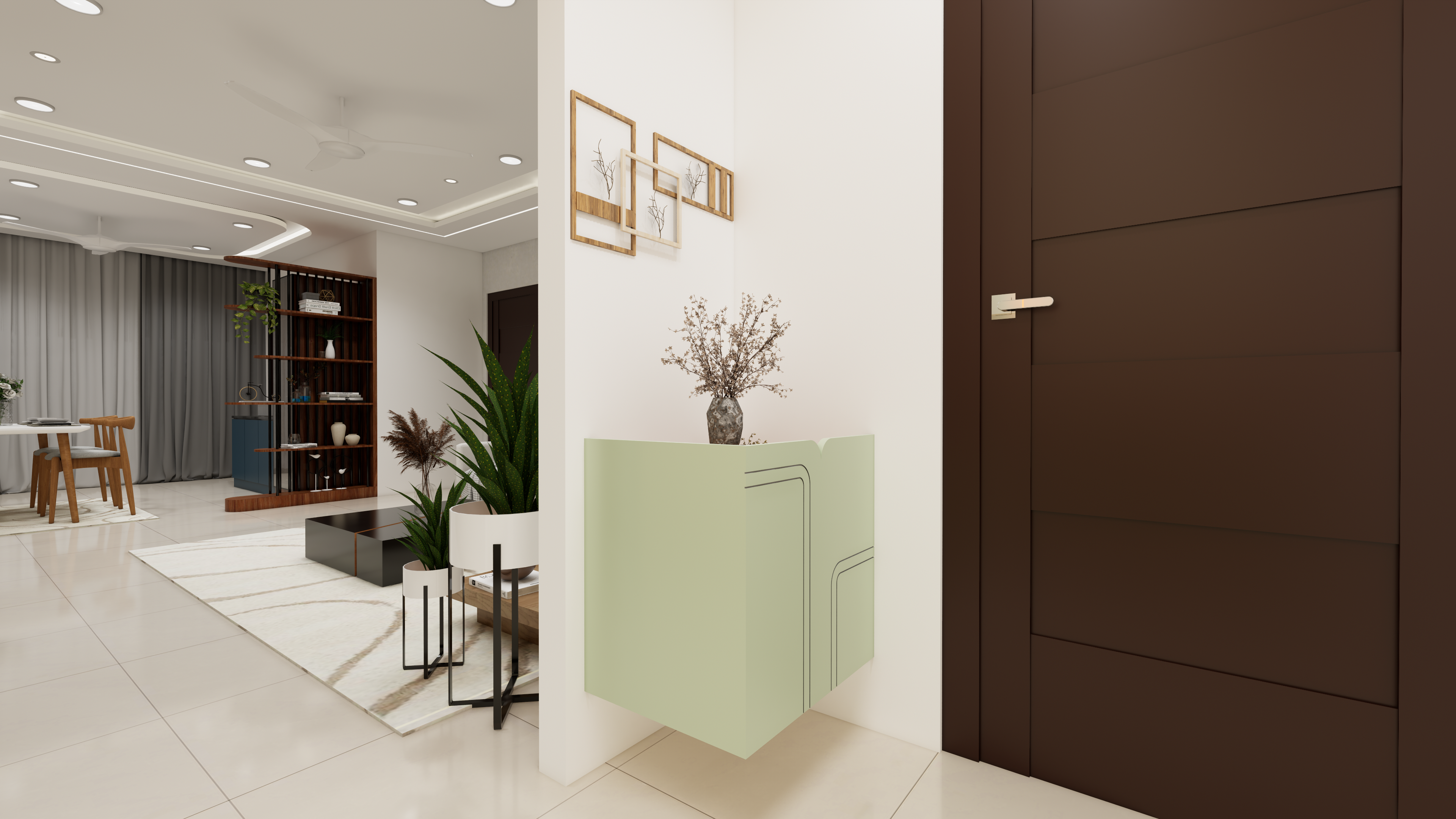 Luxury foyer interior design in Chennai by Interiors360