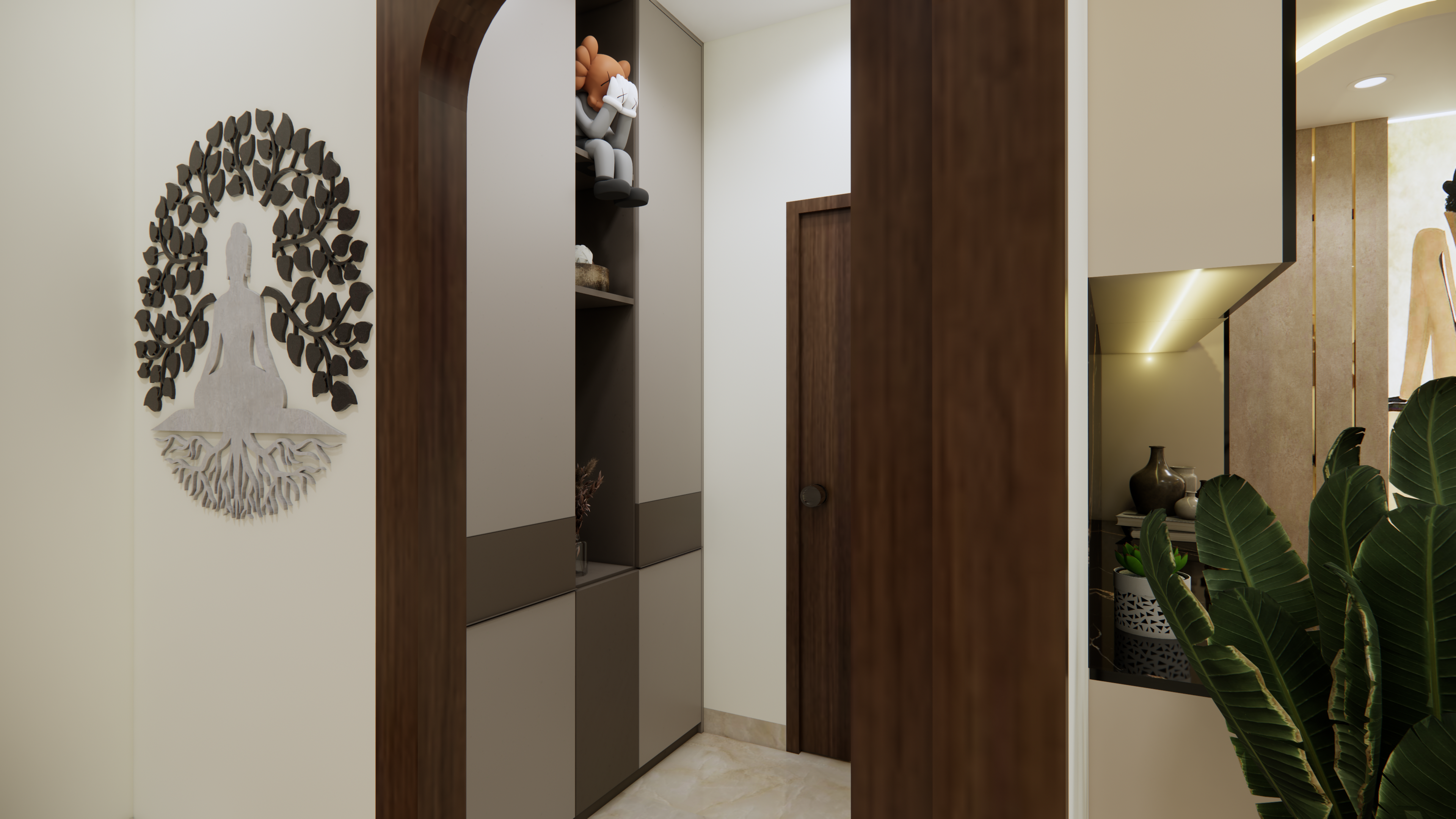 Luxury home foyer interior design in Chennai