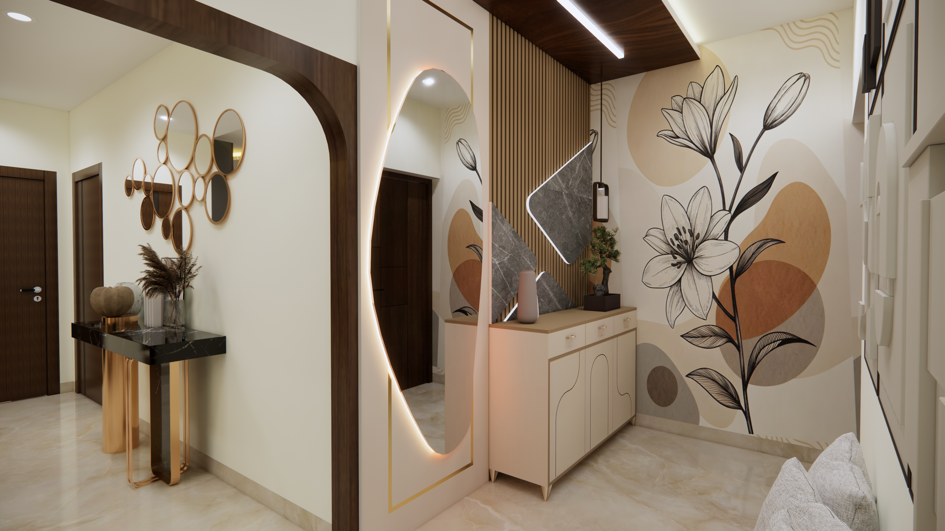 Contemporary luxury apartment interior design in Chennai by Interiors360