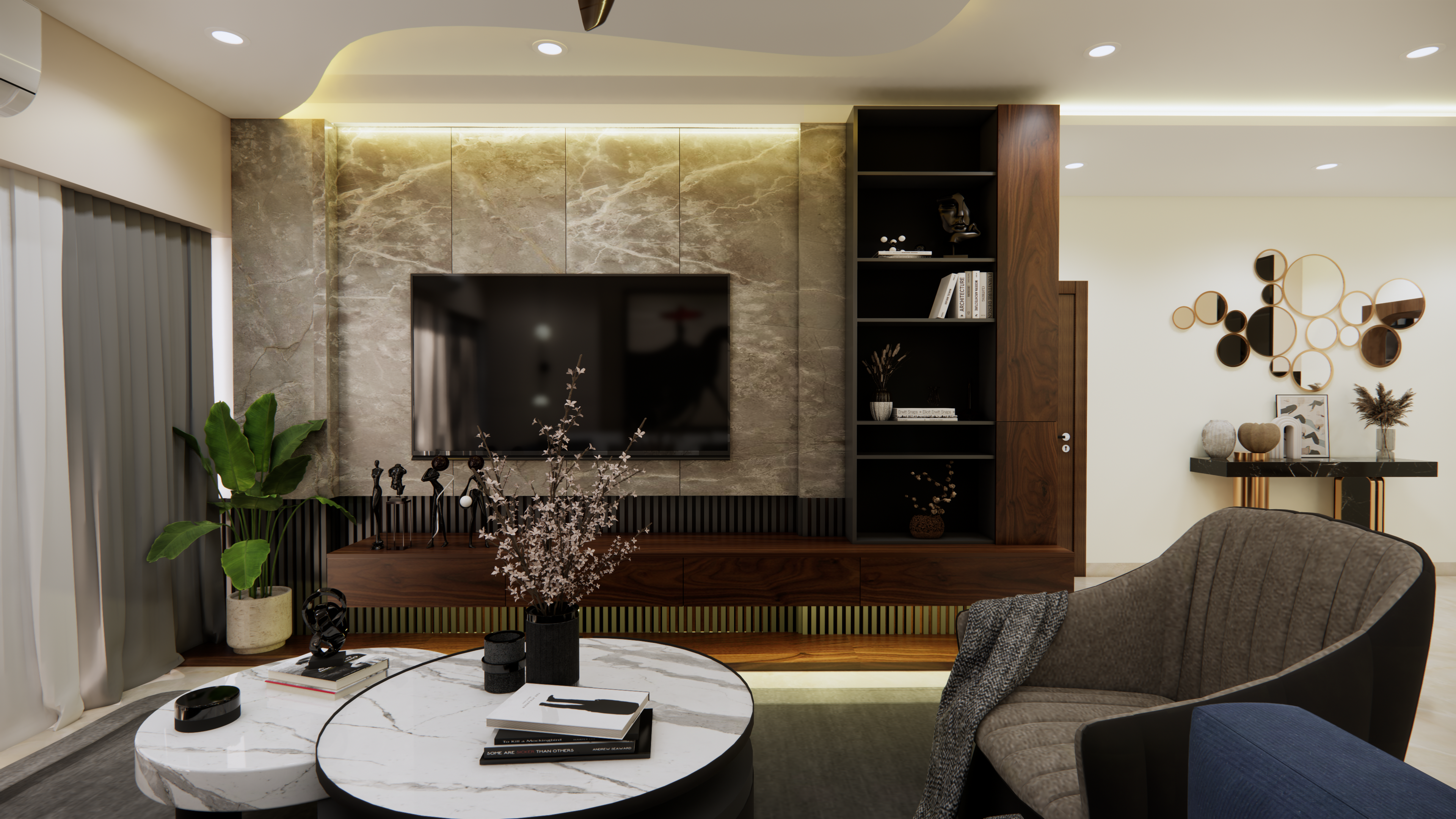 Contemporary luxury apartment interior design in Chennai by Interiors360