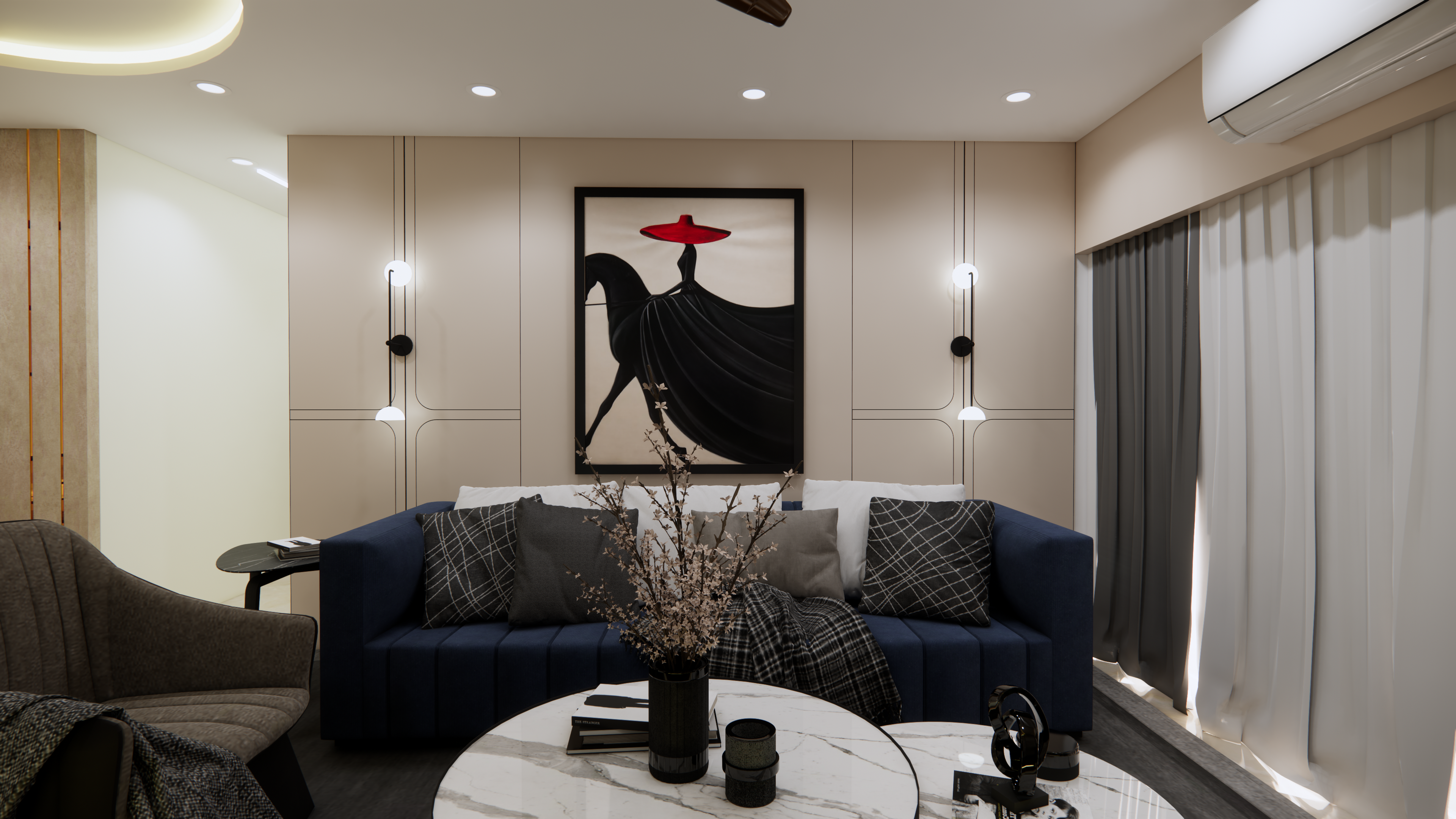 Contemporary luxury apartment interior design in Chennai by Interiors360