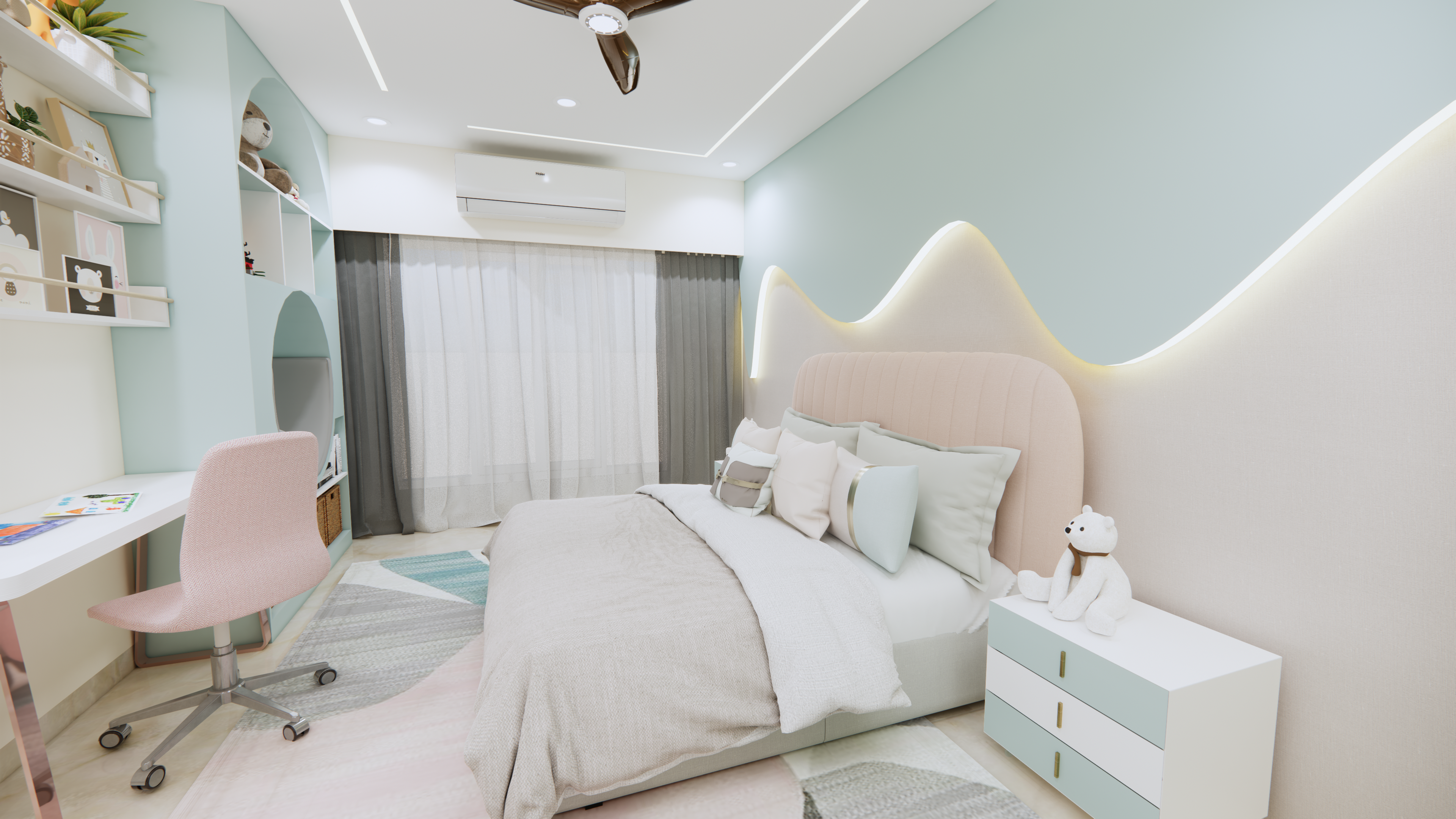 Contemporary luxury apartment interior design in Chennai by Interiors360