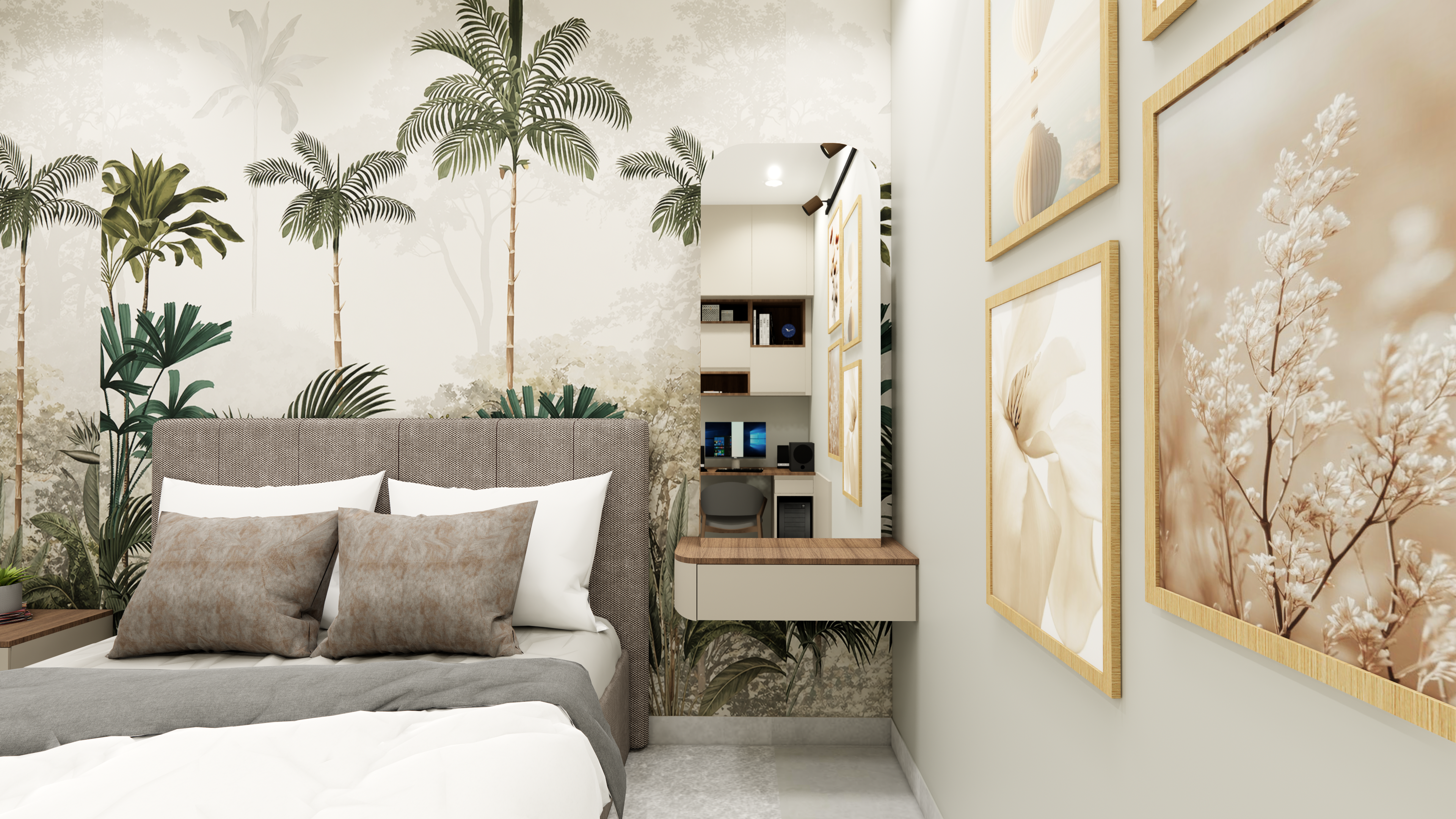 Modern Master Bedroom interior design in Chennai by Interiors360