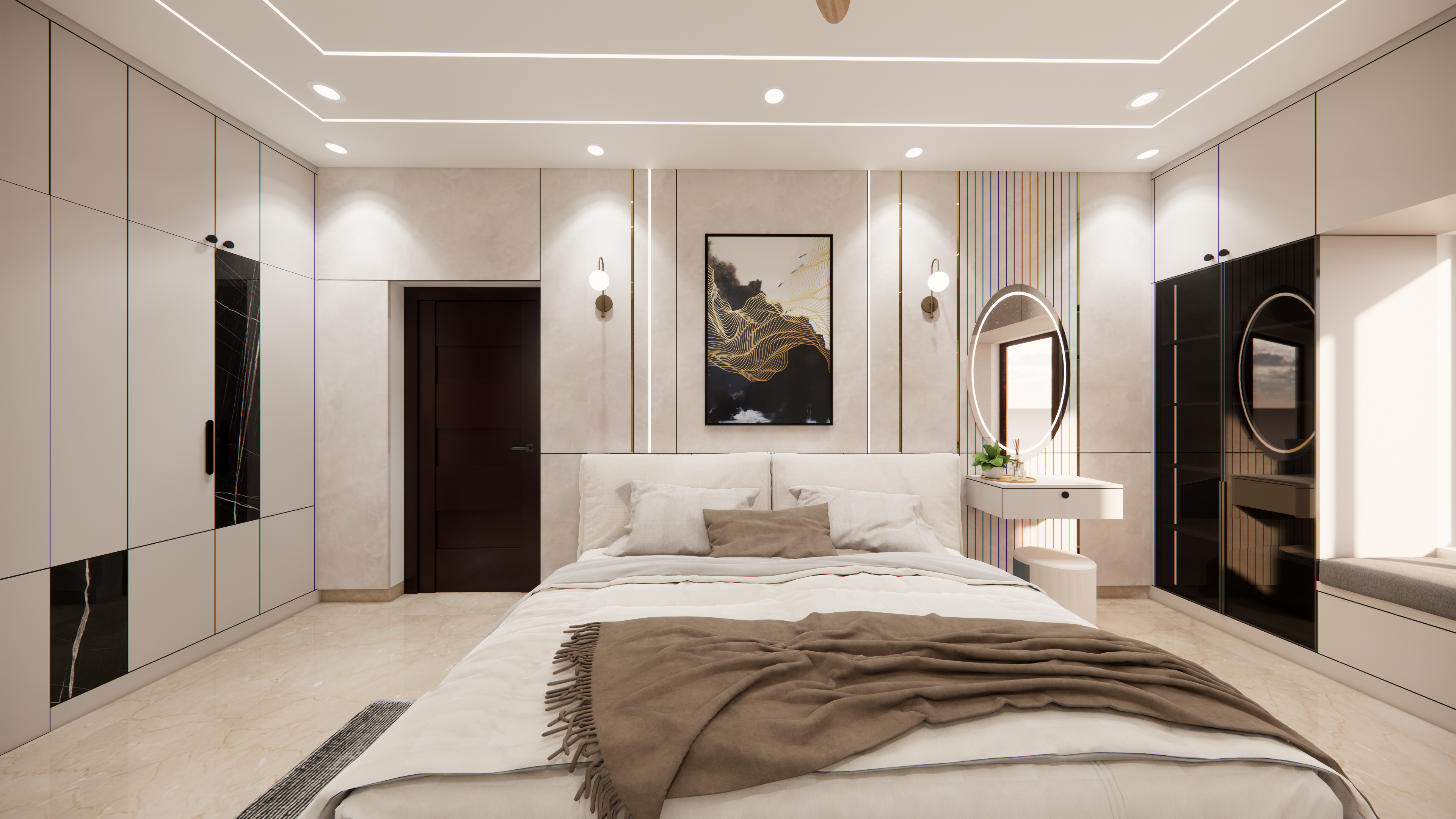Contemporary luxury penthouse and duplex interior design in Chennai by Interiors360