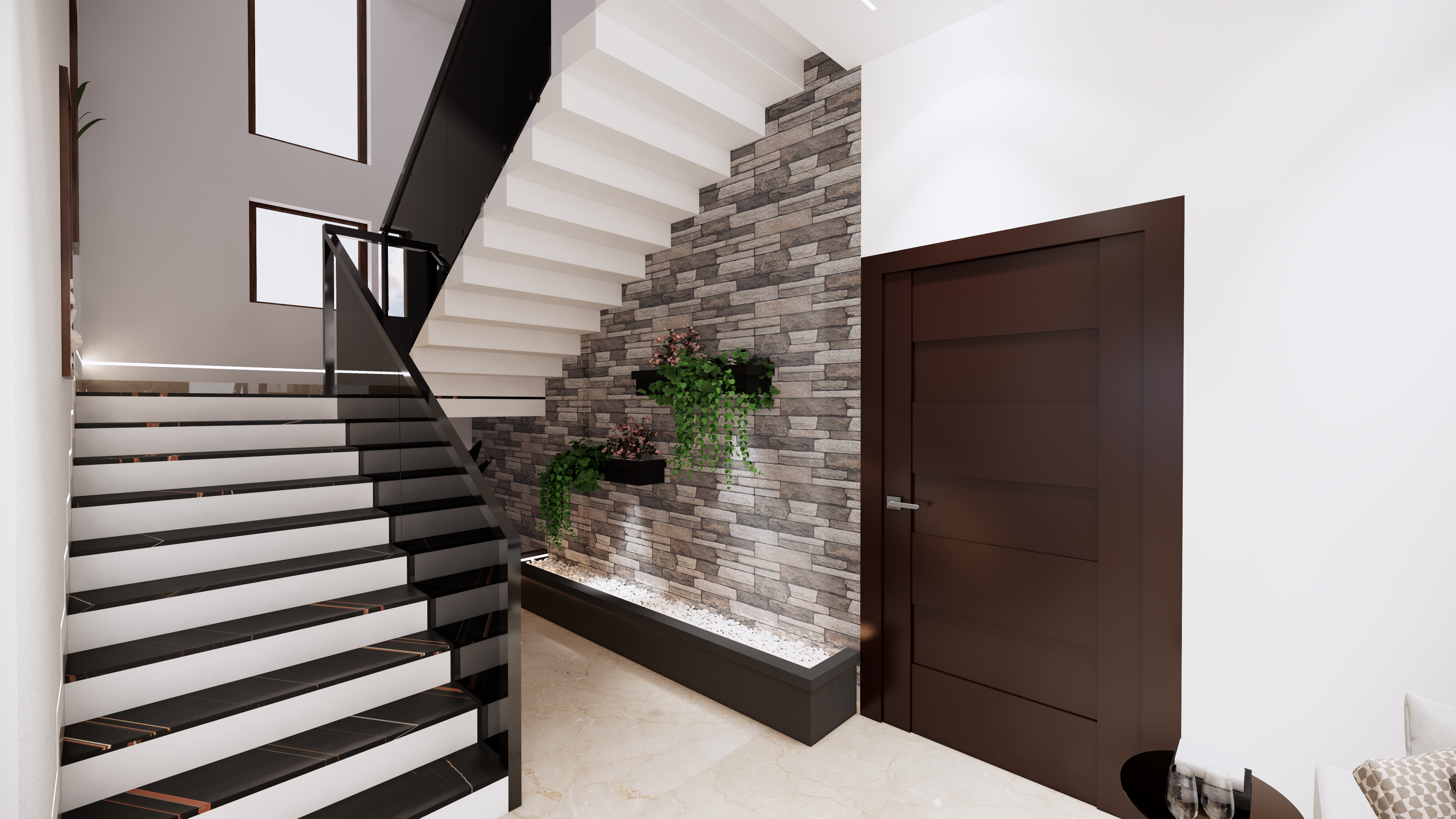 Contemporary duplex interior design project in Chennai by Interiors360