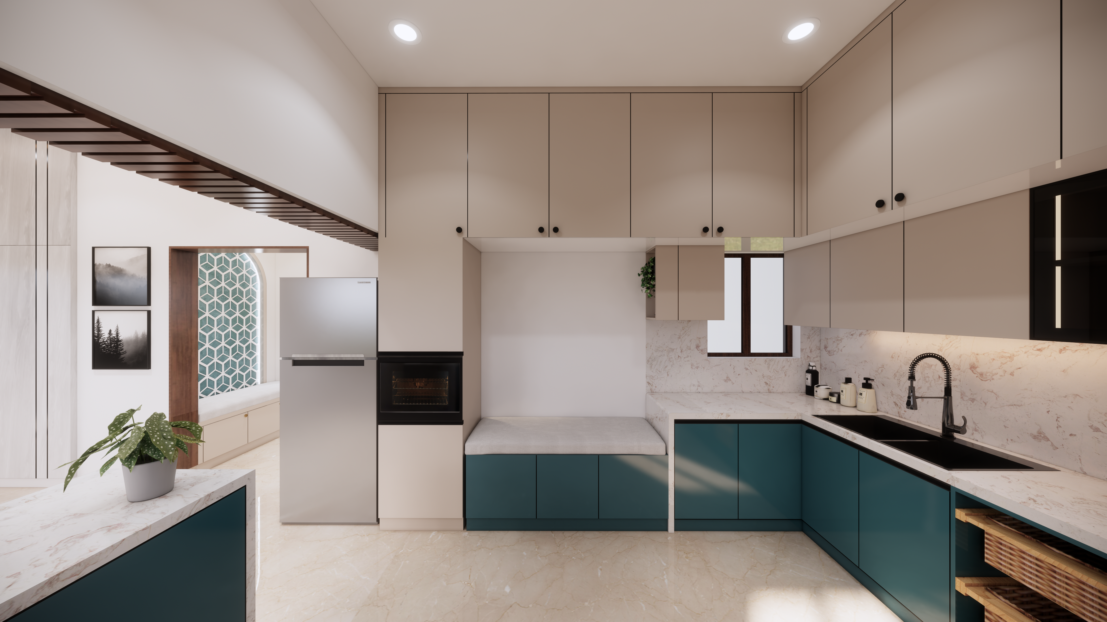 Luxury penthouse living room interior design in Chennai