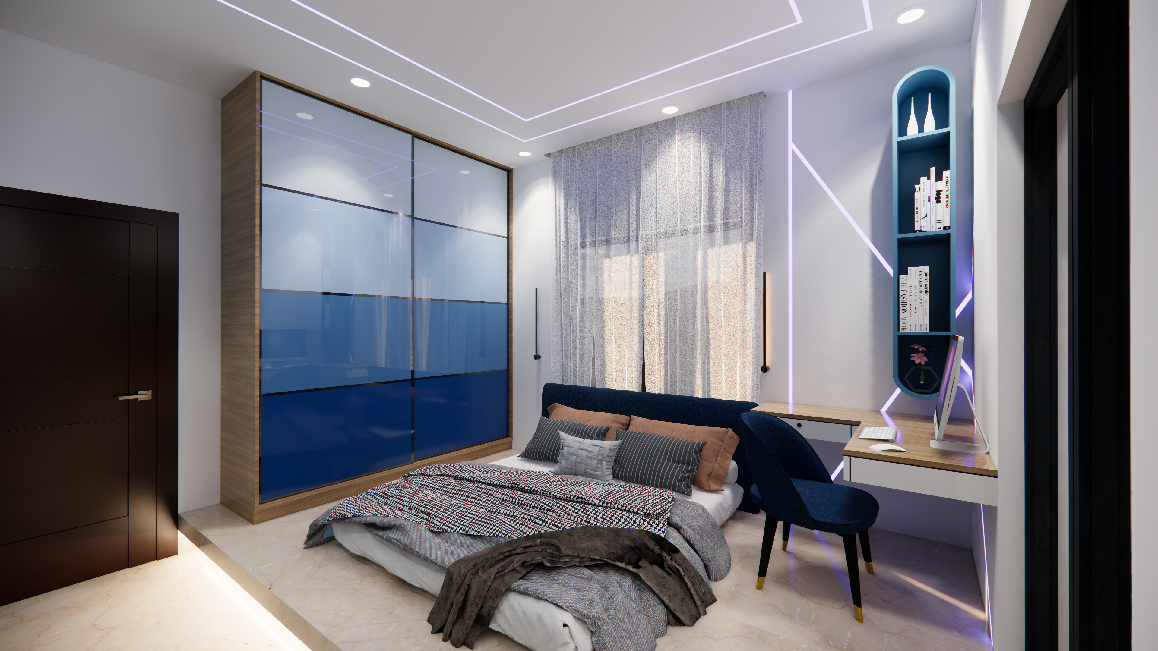Sophisticated luxury penthouse interiors in Chennai by Interiors360